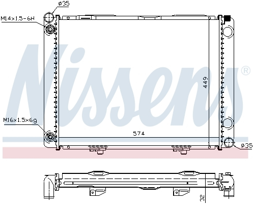 Radiator racire motor potrivit MERCEDES 190 (W201) 2.5D