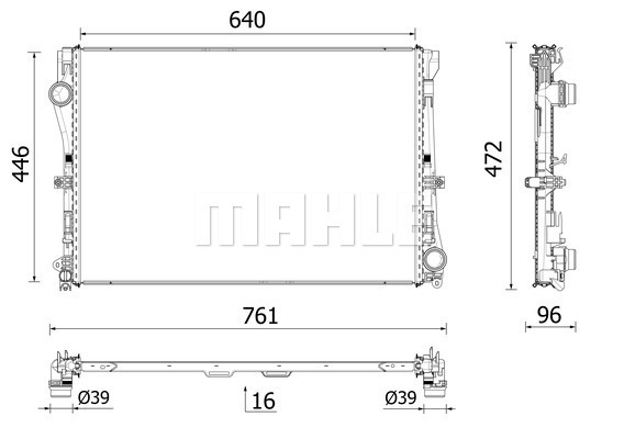 Radiator racire motor potrivit MERCEDES C (A205), C (C205), C T-MODEL (S205), C (W205) 1.5 1.5H 2.0 04.18-