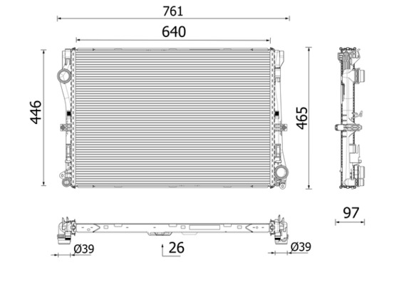 Radiator racire motor potrivit MERCEDES C (A205), C (C205), C T-MODEL (S205), C (W205) 1.5H/2.0/2.0H 2018-2023 [3]
