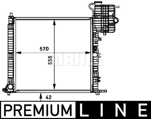 Radiator racire motor potrivit MERCEDES V (638 2), VITO (W638), TRAVEGO (O 580); SETRA 400 12.0D-2.8