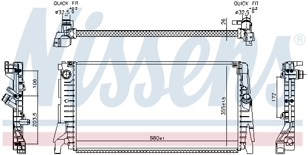 Radiator racire motor potrivit MINI (F55), (F56), (F57), CLUBMAN (F54) 1.5 2.0 09.13-