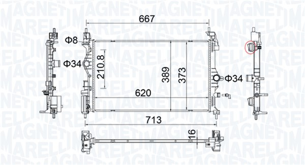 Radiator racire motor potrivit OPEL ADAM, CORSA E 1.0 07.14-