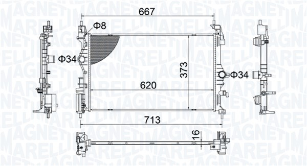 Radiator racire motor potrivit OPEL ADAM, CORSA E, CORSA E HATCHBACK 1.4 1.6 09.14-