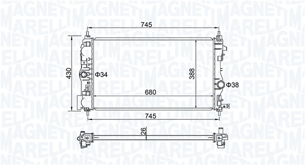 Radiator racire motor potrivit OPEL ASTRA J, ASTRA J GTC, ZAFIRA C 1.6D 1.7D 2.0D 09.09-