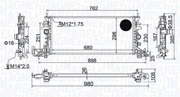 Radiator racire motor potrivit OPEL ASTRA K, ASTRA K KOMBI 1.0-1.6D 06.15-