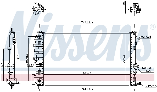 Radiator racire motor potrivit OPEL INSIGNIA A, INSIGNIA A COUNTRY 2.0 2.0D