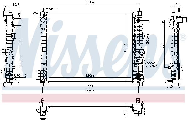 Radiator racire motor potrivit OPEL MOKKA / MOKKA X 1.4/1.6D [3]