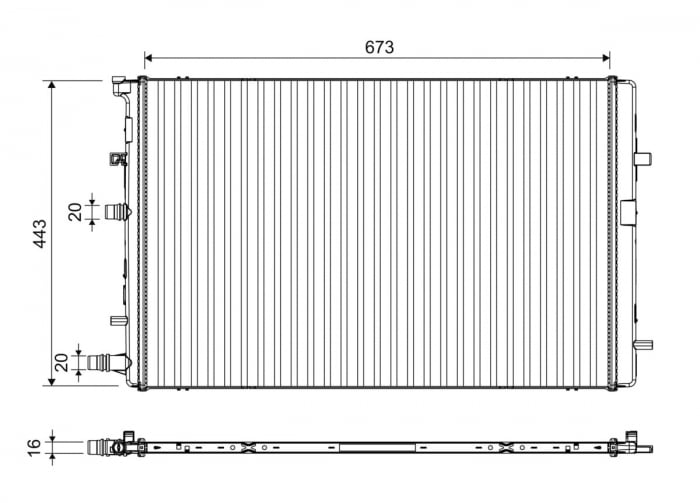 Radiator racire motor potrivit RENAULT GRAND SCENIC IV, MEGANE IV, SCENIC IV 1.2-1.8 11.15-