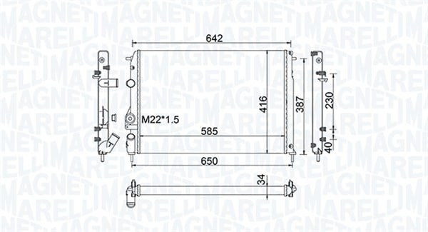 Radiator racire motor potrivit RENAULT MEGANE I, MEGANE I CLASSIC, MEGANE I COACH, MEGANE SCENIC, SCENIC I 1.4-2.0