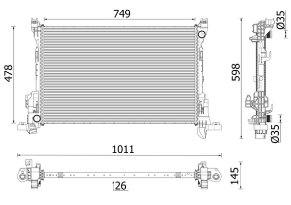 Radiator racire motor potrivit RENAULT TRAFIC III 2.0D 06.19-