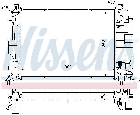 Radiator racire motor potrivit saab 9-3, 900 ii 2.2d 2.5