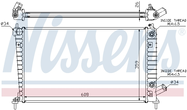 Radiator racire motor potrivit saab 9-5 2.0 2.3 2.3alk