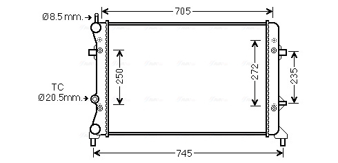 Radiator racire motor potrivit VW BEETLE, JETTA IV 1.6 2.0 2.5 04.10-07.19