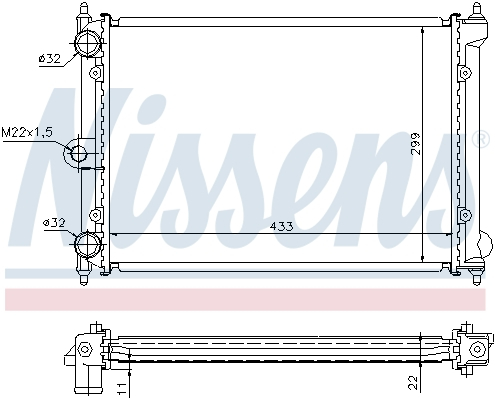 Radiator racire motor potrivit VW POLO, POLO CLASSIC, POLO II 1.0 1.3