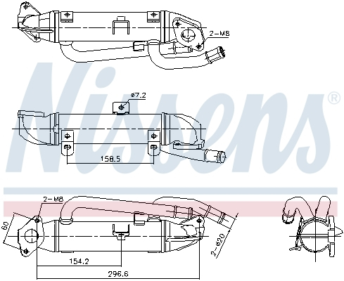 Radiator recirculare gaze esapament potrivit AUDI A4 B6, A4 B7; SKODA SUPERB I; VW PASSAT B5.5 1.9D/2.0D 12.03-03.09 [3]