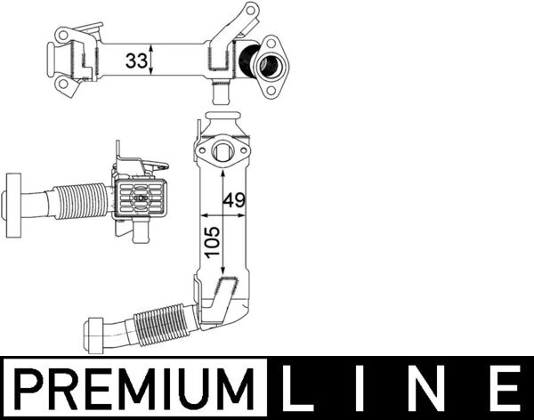 Radiator recirculare gaze esapament potrivit BMW 1 (E87), 3 (E46), 3 (E90), 3 (E91), 3 (E92), 3 (E93), 5 (E60), 5 (E61), 7 (E65, E66, E67), X3 (E83) 2.0D/2.5D/3.0D 02.98-12.13 [3]
