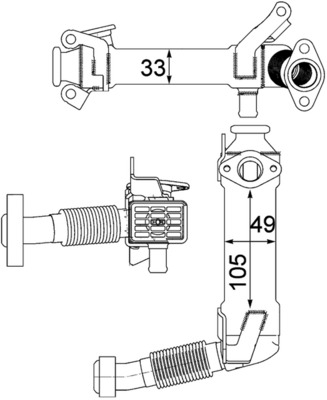 Radiator recirculare gaze esapament potrivit BMW 1 (E87), 3 (E46), 3 (E90), 3 (E91), 3 (E92), 3 (E93), 5 (E60), 5 (E61), 7 (E65, E66, E67), X3 (E83) 2.0D/2.5D/3.0D 02.98-12.13 [4]