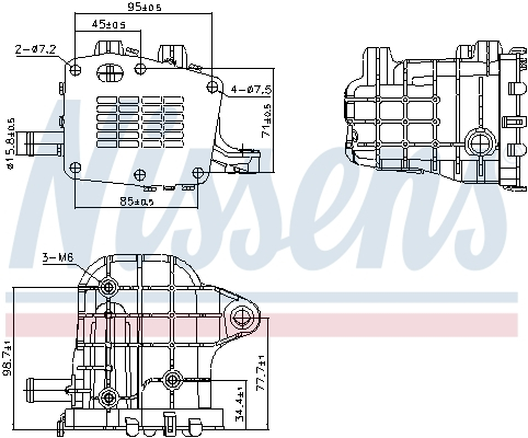 Radiator recirculare gaze esapament potrivit DS DS 4, DS 5, DS 7; CITROEN C4 GRAND PICASSO II, C4 II, C4 PICASSO II, C4 SPACETOURER, C5 AIRCROSS, C5 III, DS4, DS5, GRAND C4 SPACETOURER 1.3D 2.0D 2.2D