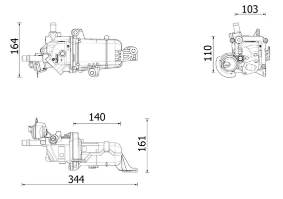 Radiator recirculare gaze esapament potrivit FIAT TALENTO; OPEL VIVARO B; RENAULT ESPACE V, FLUENCE, GRAND SCENIC III, GRAND SCENIC IV, KADJAR, KOLEOS II, MEGANE, MEGANE III, MEGANE IV, SCENIC III 1.5