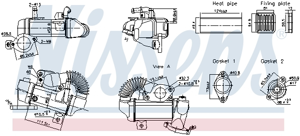 Radiator recirculare gaze esapament potrivit MERCEDES C T-MODEL (S205), C (W205), MARCO POLO CAMPER (W447), VITO MIXTO (DOUBLE CABIN), VITO TOURER (W447), VITO (W447) 1.6D 1.7D 2.0D 10.03-