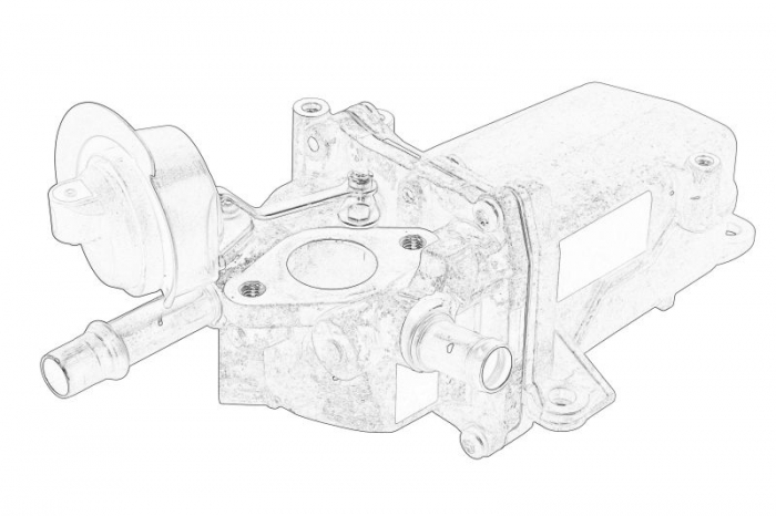 Radiator recirculare gaze esapament potrivit NISSAN NV300, QASHQAI I, QASHQAI II, X-TRAIL III; OPEL VIVARO B; RENAULT ESPACE V, FLUENCE, GRAND SCENIC III, GRAND SCENIC IV, KADJAR 1.5D-1.8D 02.09-