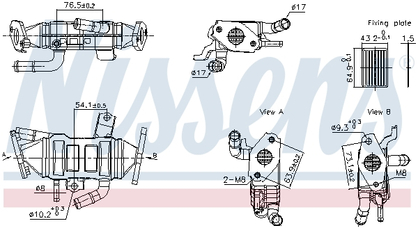 Radiator recirculare gaze esapament potrivit SUZUKI SWACE; TOYOTA C-HR, COROLLA, COROLLA CROSS, PRIUS, PRIUS PHV 1.8H 09.15- [3]