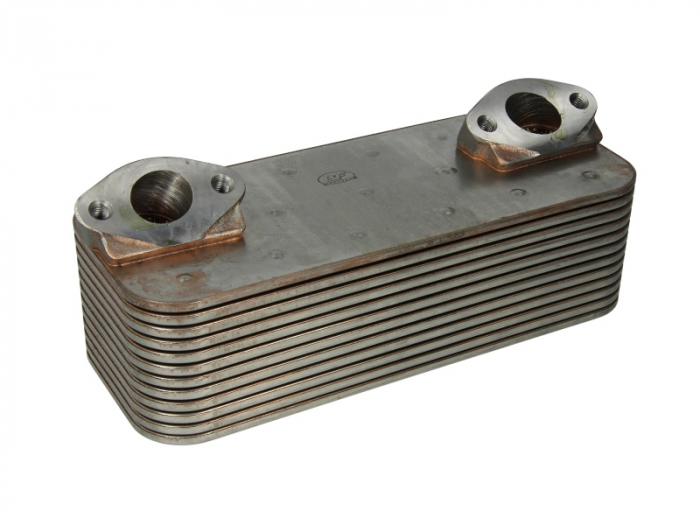Radiator ulei (100x250x98 250mm, numar de nervuri: 12) potrivit MERCEDES ACTROS, ACTROS MP2   MP3, TOURISMO (O 350), TRAVEGO (O 580); SETRA 400; JOHN DEERE 300 OM360.910-OM942.911