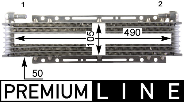 Radiator ulei (105x50x490mm) potrivit SCANIA P I, R I DC13.05-DC16.22 03.04-05.19