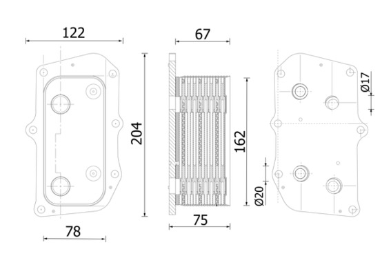 Radiator ulei (122x75x204mm) potrivit FENDT 309 VARIO, 309 VARIO 2WD, 309 VARIO 4WD, 310 VARIO, 310 VARIO 2WD, 310 VARIO 4WD, 311 VARIO, 311 VARIO 2WD, 311 VARIO 4WD, 312 VARIO, 312 VARIO 2WD [2]