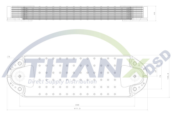 Radiator ulei (126x44/411mm, numar de nervuri: 7) potrivit VOLVO B12, FH12, FM12, NH12 D12A340-TD123ES 01.92- [2]
