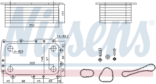 Radiator ulei (146x101x252mm, cu garnituras) potrivit DAF CF, XF 106 MX-13303-MX-13355 10.12- [3]
