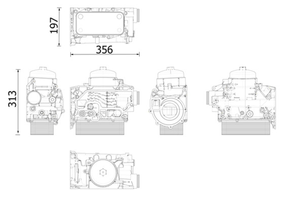 Radiator ulei (197x331x356mm) potrivit DEUTZ FAHR AGROTRON 410 TTV 420 TTV 430 TTV 610 TTV 620 TTV 630 TTV K 410 K 420 K 430 K 610 L 710 L 720 L 730 M 410 M 420 M 600 M 610 M 615 M 620 M 625 M 640 M 6