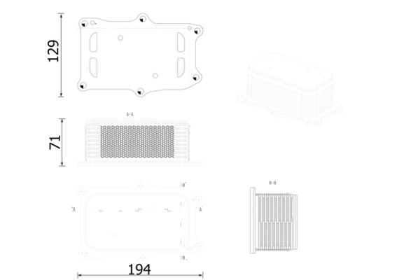 Radiator ulei potrivit MERCEDES ACTROS MP4 / MP5, ANTOS, AROCS, ATEGO 3, CITARO 2, ECONIC 2, INTEGRO (O 550), INTOURO, UNIMOG; SETRA 400, 500 M936.992-OM936.980 dupa 2011 (95x71x164mm) [2]