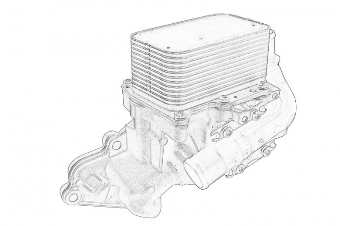 Radiator ulei (contine: carcasa filtrului si conducta) potrivit NISSAN NV400; OPEL MOVANO B, VIVARO A; RENAULT ALASKAN, KOLEOS I, KOLEOS II, MASTER III, TRAFIC II 2.0D 2.3D 01.06-