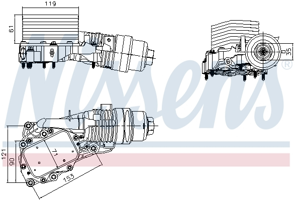 Radiator ulei (cu carcasa filtru ulei) potrivit BMW 1 (F40), 2 (F45), 2 GRAN COUPE (F44), 2 GRAN TOURER (F46), 2 GRAN TOURER VAN (F46), X1 (F48), X2 (F39) 1.5/1.5D/2.0 09.13- [3]