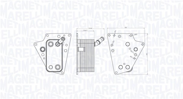 Radiator ulei potrivit CADILLAC BLS; FIAT CROMA, CROMA KOMBI; OPEL ASTRA H, ASTRA H GTC, ASTRA H KOMBI, SIGNUM, VECTRA C, VECTRA C GTS, ZAFIRA B, ZAFIRA B MINIVAN; SAAB 9-3 1.9D 04.04-