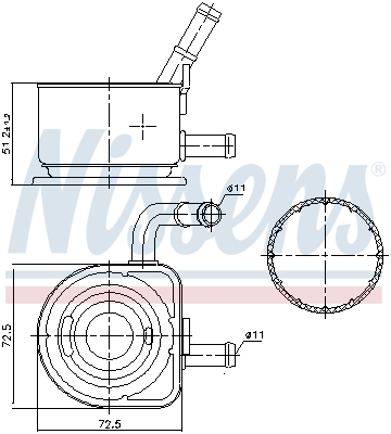 Radiator ulei potrivit HYUNDAI I20 ACTIVE, I20 II, I30, KONA, KONA SUV; KIA CEE D, CEED, PICANTO III, PRO CEE D, PROCEED, RIO IV, STONIC, XCEED 1.0 1.0H 04.15-