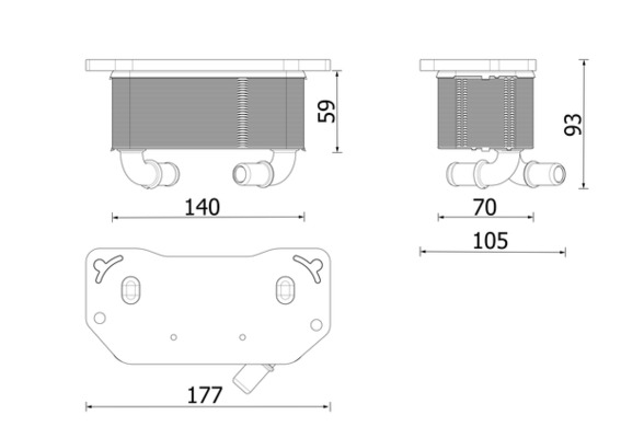 Radiator ulei potrivit VOLVO S90 II, V90 II, XC60 II, XC90 II 2.0 2.0D 09.14-