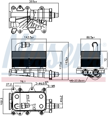 Radiator ulei termoflot (automatic) potrivit BMW Seria 5 (E60), 5 (E61), 6 (E63), 6 (E64), 7 (E65, E66, E67), X3 (E83); LAND ROVER RANGE ROVER III, RANGE ROVER IV 2.0D-4.4D 03.02-