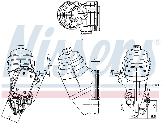 Radiator ulei termoflot cu carcasa filtru ulei potrivit MERCEDES A (V177), A (W176), A (W177), B SPORTS TOURER (W246, W242), B SPORTS TOURER (W247), CLA (C117), CLA (C118) 1.6 2.0 2.0CNG 11.11-