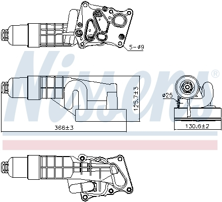 Radiator ulei termoflot cu carcasa filtru ulei potrivit MERCEDES C (C204), C T-MODEL (S204), C (W204), E (A207), E (C207), E T-MODEL (S212), E (W212), SLK (R172) 1.8 01.07-