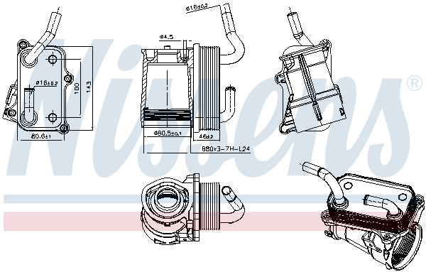 Radiator ulei termoflot cu carcasa filtru ulei potrivit MERCEDES C (CL203), C T-MODEL (S202), C T-MODEL (S203), C (W202), C (W203), CLK (A208), CLK (A209), CLK (C208), CLK (C209), CLS (C219) 2.4-5.5 1