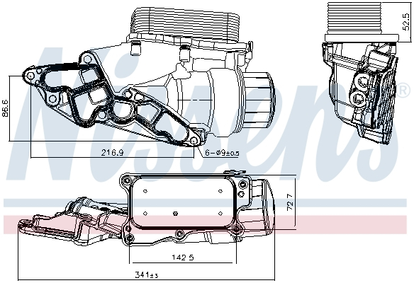 Radiator ulei termoflot cu carcasa filtru ulei potrivit MERCEDES C (CL203), C T-MODEL (S203), C T-MODEL (S204), C (W203), C (W204), CLC (CL203), CLK (A209), CLK (C209), CLS (C219), E (A207) 2.5-5.5 06