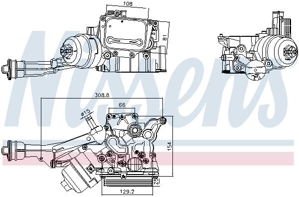 Radiator ulei termoflot cu carcasa potrivit FIAT DOBLO, DOBLO CARGO, FIORINO, FIORINO/MINIVAN, TIPO; OPEL COMBO TOUR, COMBO/MINIVAN 1.3D 07.09- [3]