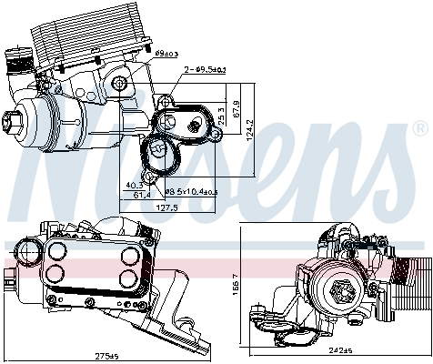 Radiator ulei termoflot cu carcasa potrivit NISSAN PRIMASTAR, QASHQAI I, X-TRAIL, X-TRAIL II; OPEL VIVARO A; RENAULT ESPACE IV, GRAND SCENIC II, GRAND SCENIC III, KOLEOS I, LAGUNA, LAGUNA II 2.0D 08.0