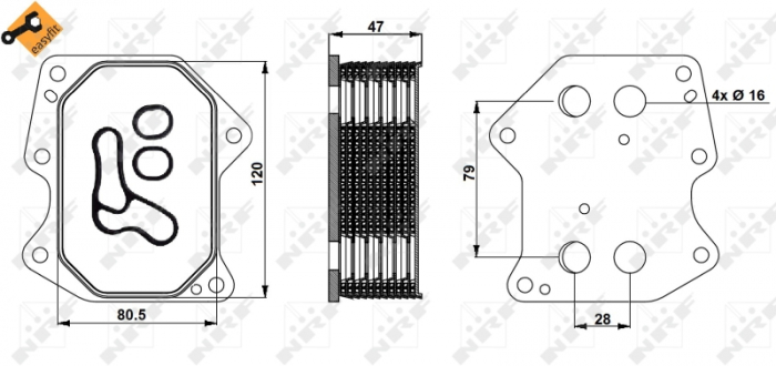 Radiator ulei termoflot potrivit CITROEN JUMPER; PEUGEOT BOXER 2.2D dupa 2006 - (cu elemente montaj; cu garnitura) [5]