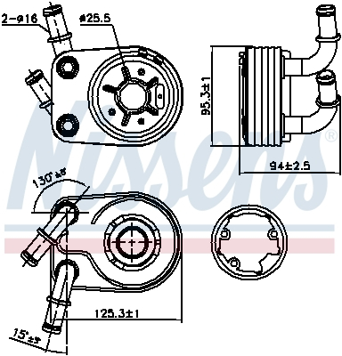 Radiator ulei termoflot (cu elemente montaj; cu garnituri) potrivit ALFA ROMEO 147, 156; FIAT BRAVO II, DOBLO, DOBLO MINIVAN, MAREA, MULTIPLA, STILO; LANCIA LYBRA 1.9D 09.00-