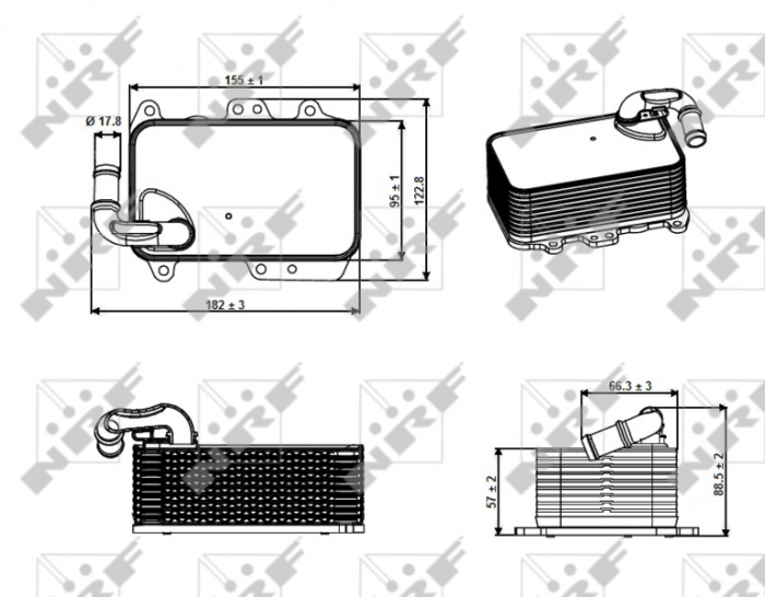Radiator ulei termoflot potrivit AUDI A4 ALLROAD B8, A4 B8, A5, A6 ALLROAD C7, A6 C7, A7, A8 D4, Q5, Q7; PORSCHE CAYENNE, MACAN, PANAMERA; VW TOUAREG 3.0D dupa 2007 - (cu garnitura) [5]