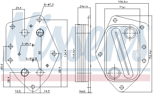 Radiator ulei termoflot potrivit ALFA ROMEO MITO; FIAT 500, 500 C, 500L, PANDA, PUNTO; LANCIA YPSILON 0.9 0.9CNG 05.11-