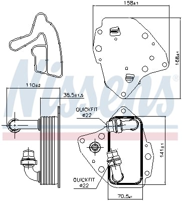 Radiator ulei termoflot potrivit ALFA ROMEO MITO; FIAT BRAVO II, DOBLO, DOBLO CARGO, GRANDE PUNTO, LINEA, PUNTO EVO; LANCIA DELTA III; OPEL COMBO TOUR, COMBO MINIVAN 1.6D 09.07-